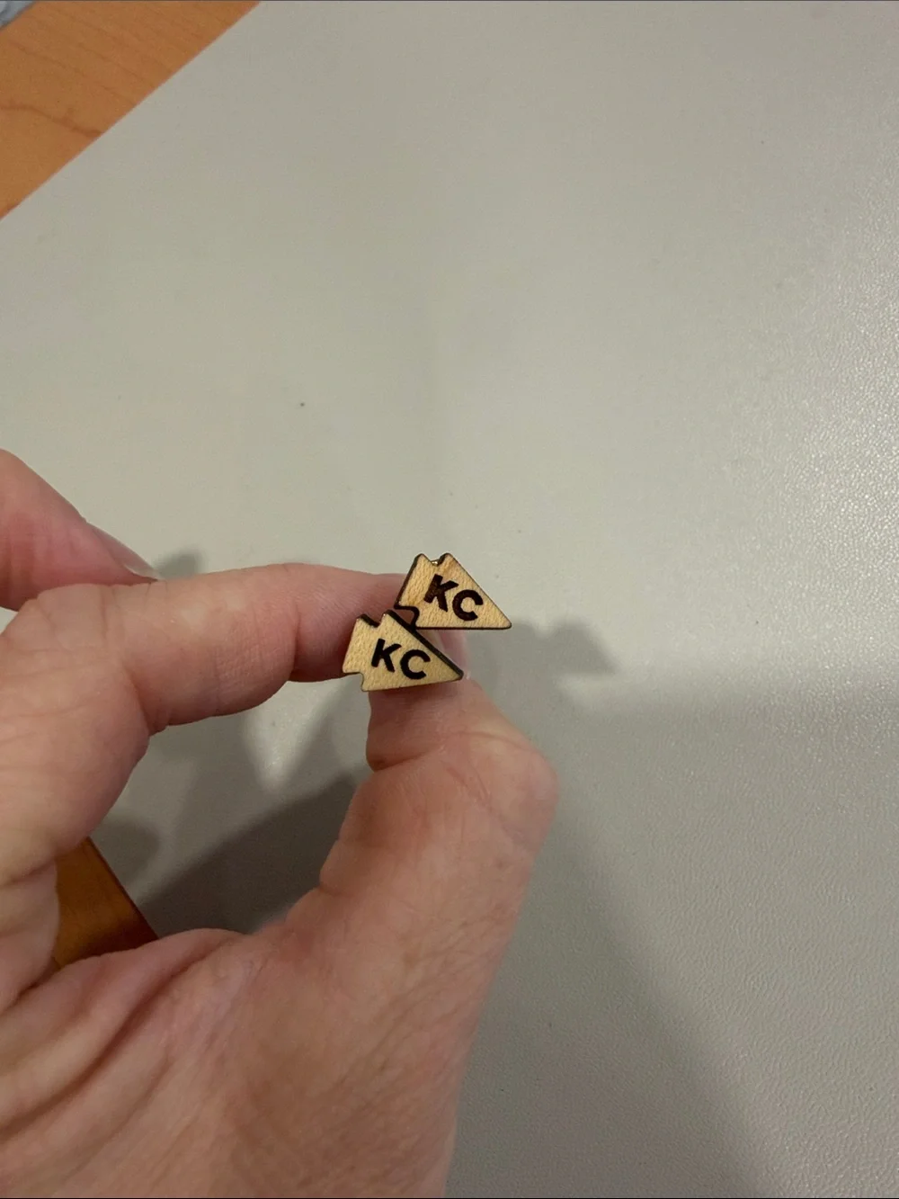Wooden KC Chiefs Stud Earrings